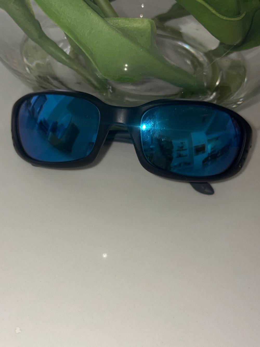 Costa Del Mar Brine Sunglasses Matte Black Blue Mirror 580G Polarized NWT